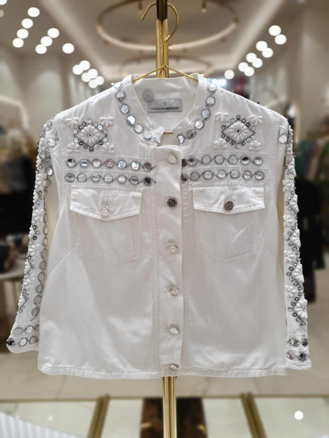 White Embellished Denim jacket