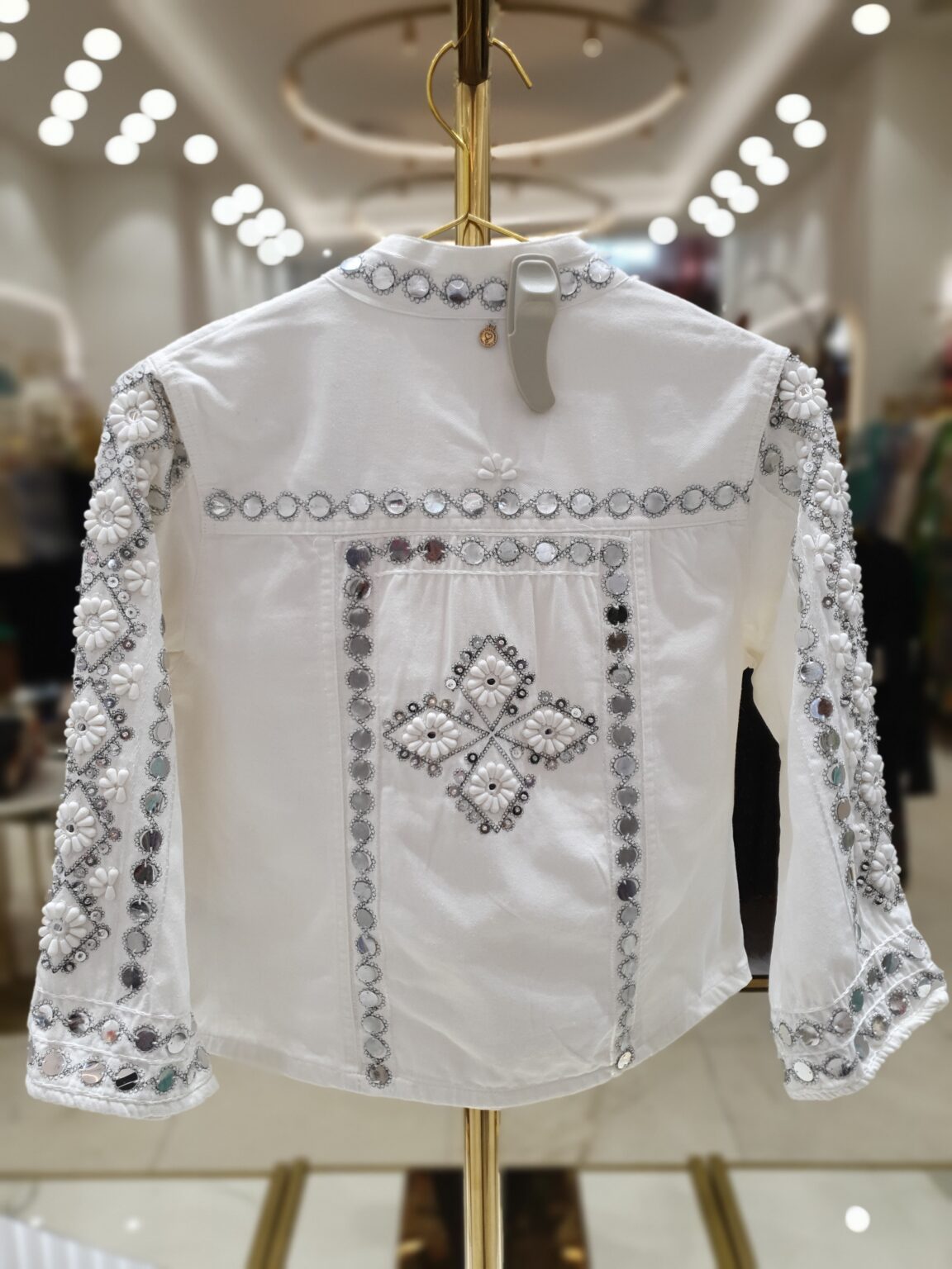 White Embellished Denim jacket