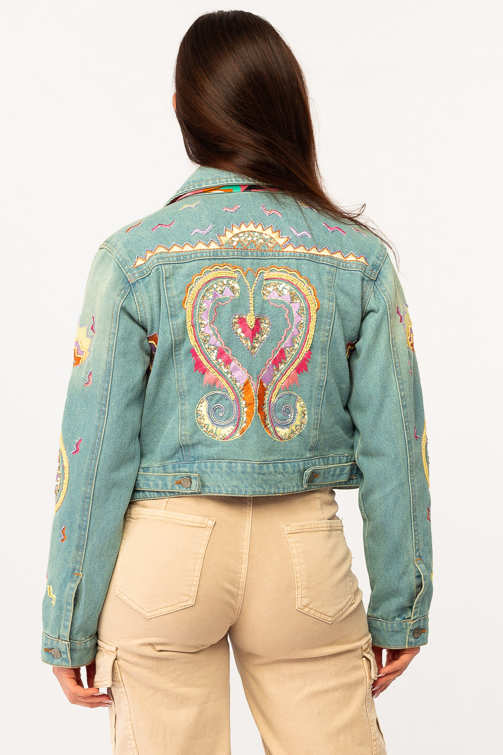 Fully Beaded and embroidered Denim Jacket