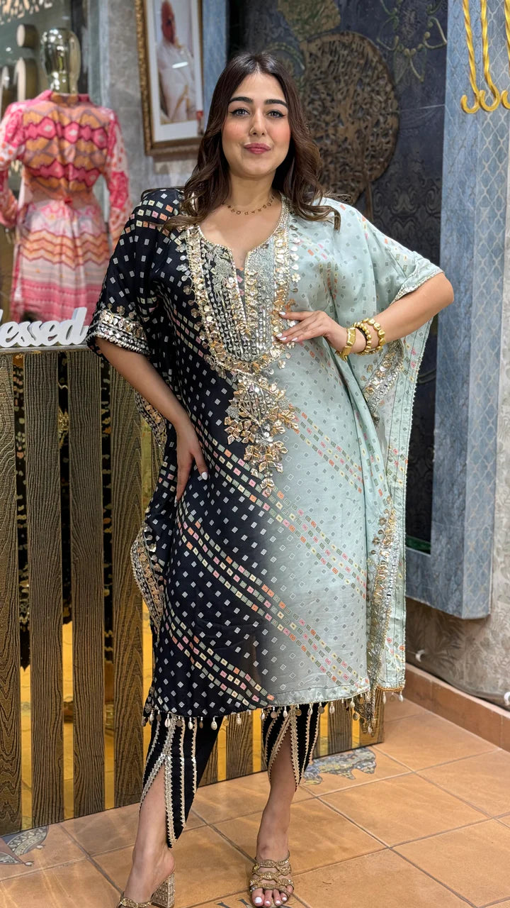 The Bandhani Dhoti Kaftan