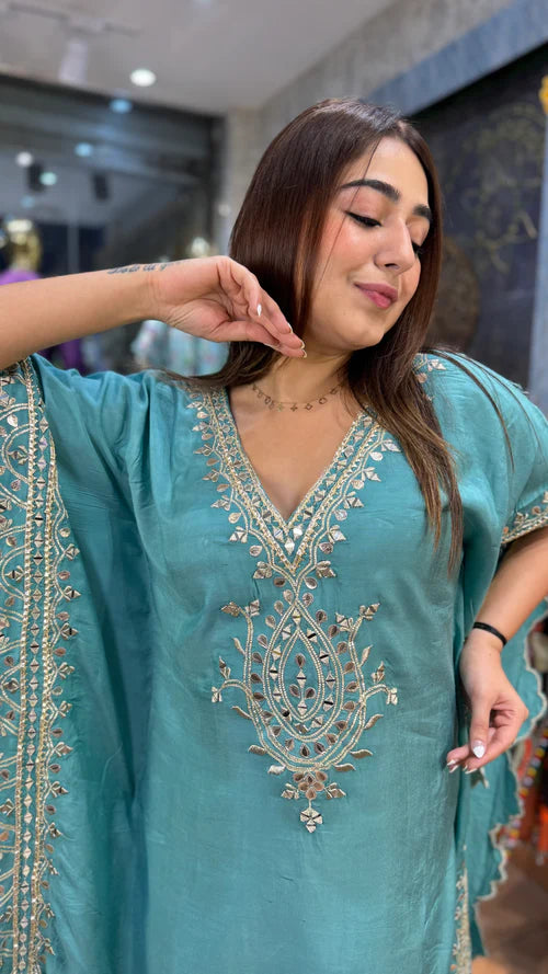 The Cutwork Gota Kaftan