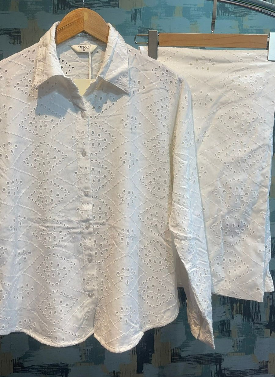 White Embroidered Shirt