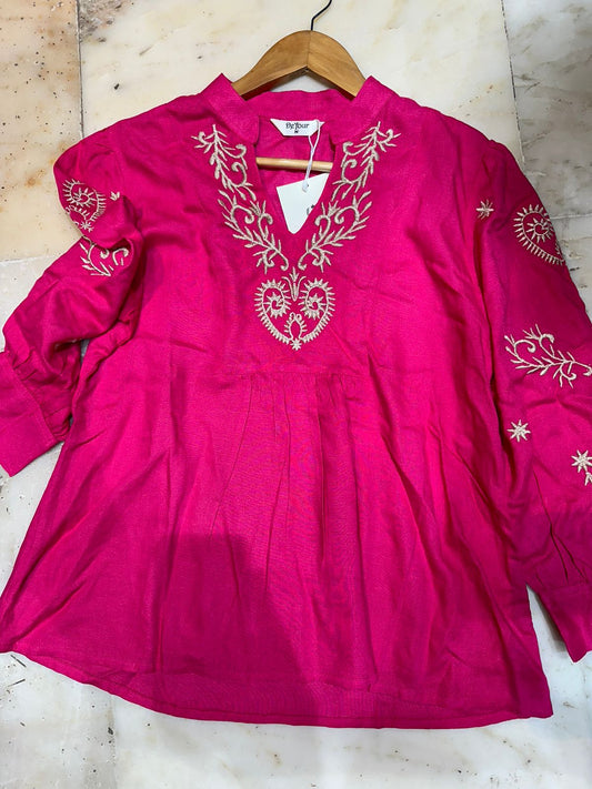 Pink Embroidered Shirt