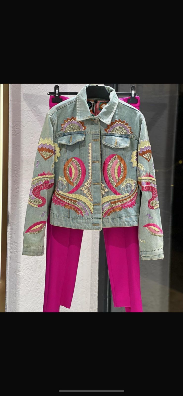 Fully Beaded and embroidered Denim Jacket