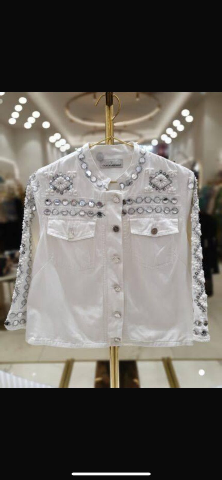 White Embellished Denim jacket