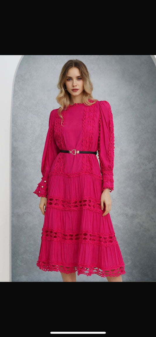 Designer Pink Embroidered Dress