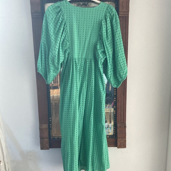 Green V-Neck Dress